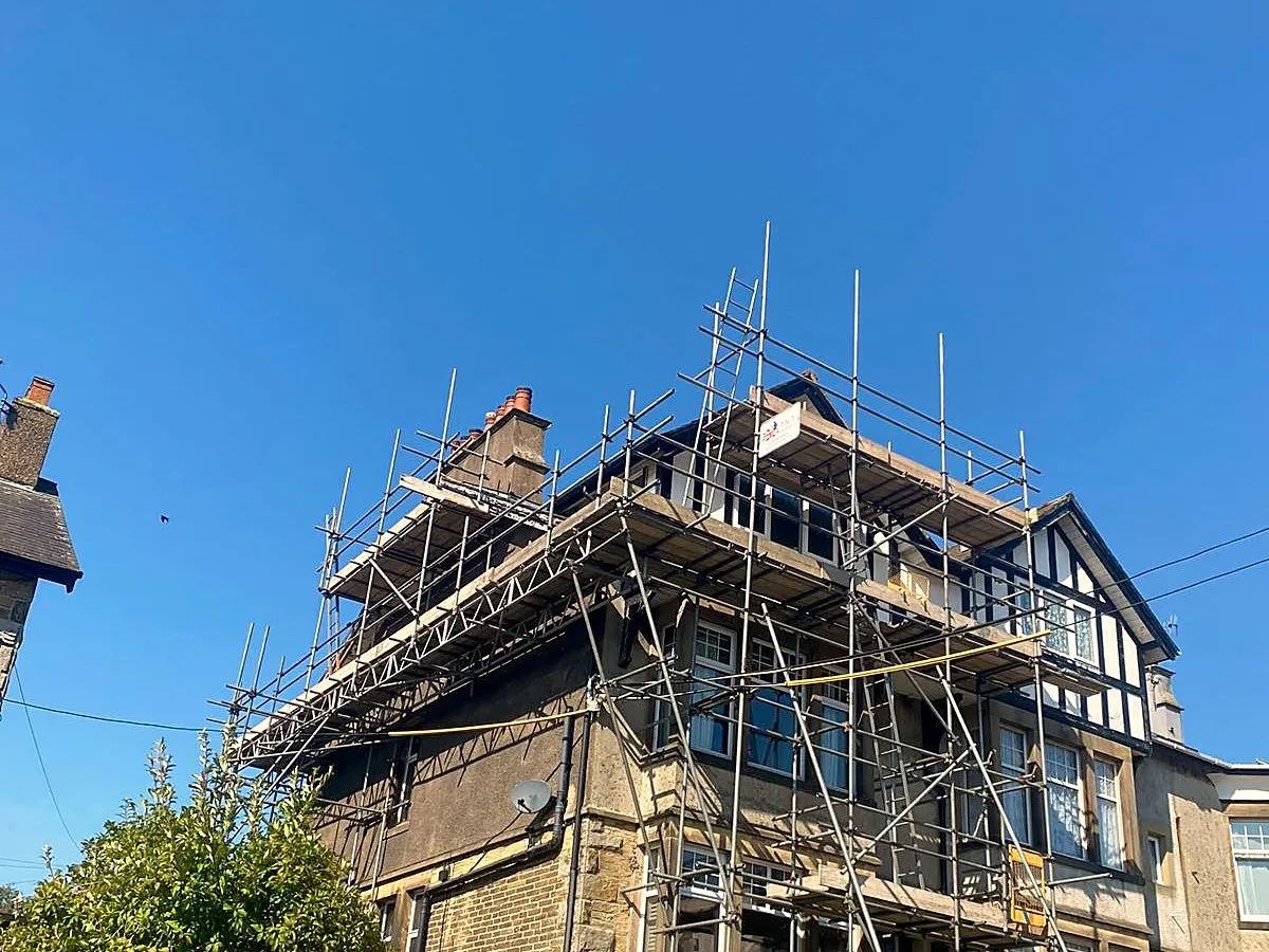 Recent scaffolding work near Keighley