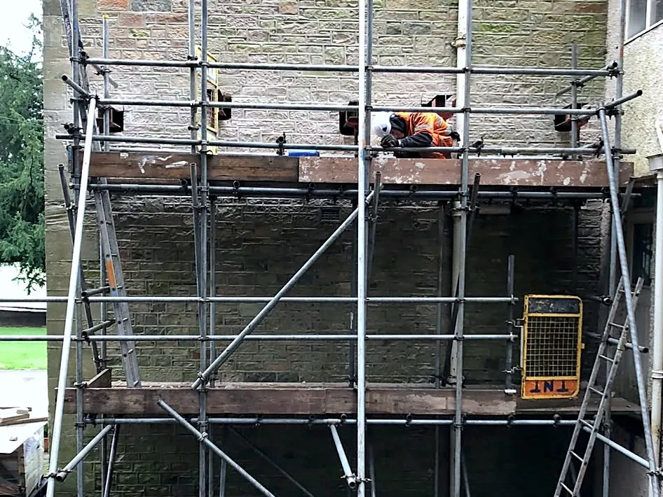 Recent scaffolding work near Settle